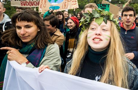 Studentská stávka Fridays for future v Praze.