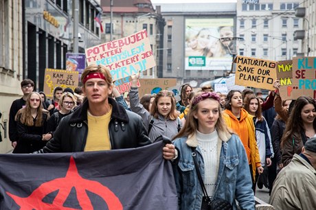Studentská stávka za klima v Ostrav, 3. kvtna 2019.
