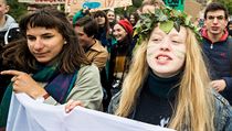 Studentsk stvka Fridays for future v Praze.