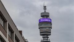V� British Telecom fialov� zá�í zprávou o narození nového �lena královské...