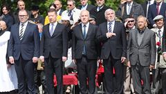Významní �e�tí politici na pietní akci na Vítkov� u p�íle�itosti Dnu vít�zství.