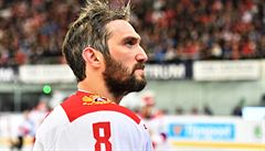 Alexander Ovechkin ped zápasem s eskem