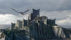 Draci Drogon a Rheagal ped hradem zvaným Draí kámen. Hra o trny, 8. série,...