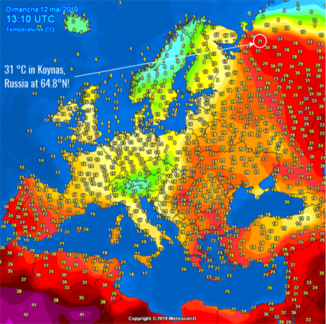 V nedli bylo v Ruském Kojnasu 31°C.