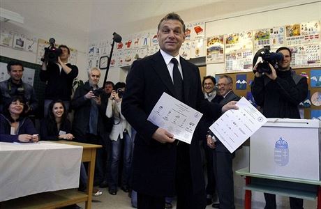 Lídr pravicového Fideszu Viktor Orbán