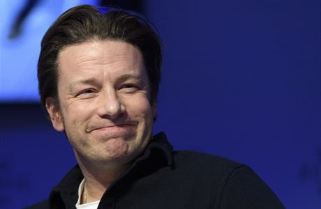 Jamie Oliver na schzce Svtovho ekonomickho fra ve vcarskm Davosu.