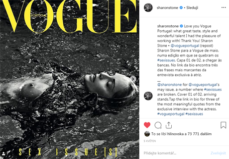 Sharon Stoneová na obálce asopisu Vogue