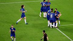 Finále Evropské ligy: Arsenal - Chelsea (hrái Chelsea slaví gól, Petr ech...