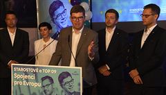 Volební štáb koalice TOP 09 a Starostů a nezávislých, s podporou Strany...