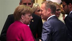 Angela Merkelová a Donald Tusk na úterním summitu lídrů EU. | na serveru Lidovky.cz | aktuální zprávy