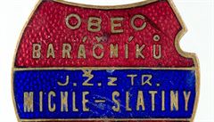Odznak spolku bará�ník� z nouzové kolonie Slatiny. 1934-1971, kov. Výstava...