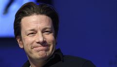 Jamie Oliver na schzce Svtového ekonomického fóra ve výcarském Davosu.