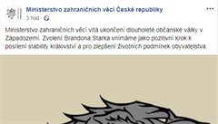 Facebookový status ministerstva zahraničí gratulující k ukončení občanské války... | na serveru Lidovky.cz | aktuální zprávy