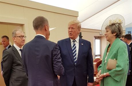 Andrej Babi, Donald Trump a Theresa Mayov.