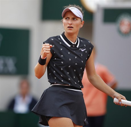 Markéta Vondroušová během čtvrtfinále French Open