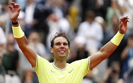 Nadalova radost po výhře na French Open