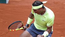 Rafael Nadal se raduje z vtzstv na French Open