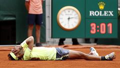 Nadalova radost po výhe na French Open