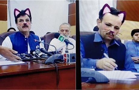 Pákistántí politici s koiím filtrem.