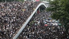 Asi 240 tisíc lidí protestovalo ped budovou parlamentu v Hongkongu.
