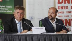 Statutární �editel St�edo�eského inova�ního centra Vilém R��i�ka a mana�er...