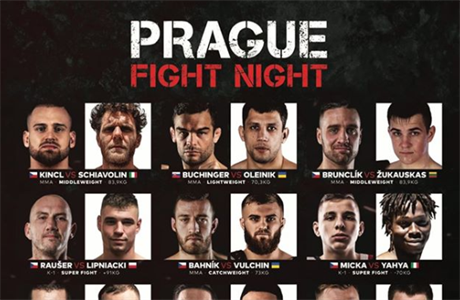 Sestava galaveera organizace Prague Fight Night.