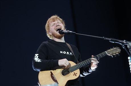Ed Sheeran na koncerte v praských Letanech.