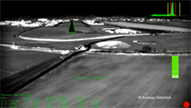 Systém pomocí infračervených kamer umístěných na přídi letounu určí polohu...