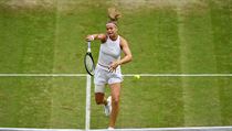 Karolína Muchová ve čtvrtfinále Wimbledonu.