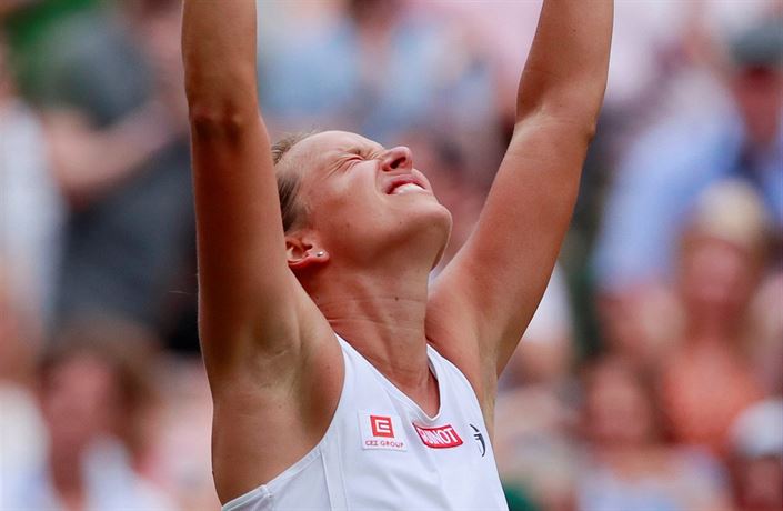 Barbora Strýcová a její vít�zná radost.