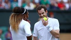 Wimbledon, mix: Serena Williamsová a Andy Murray pi válené porad.