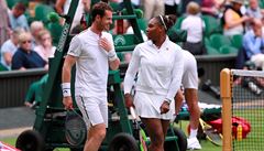 Wimbledon, mix: Serena Williamsová a Andy Murray nastupují do rozpinkání ped...