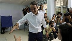 Lídr řeckých konzervativců Kyriakos Mitsotakis během voleb. | na serveru Lidovky.cz | aktuální zprávy