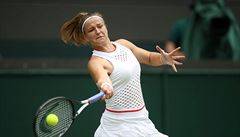 Karolína Muchová ve tvrtfinále Wimbledonu.