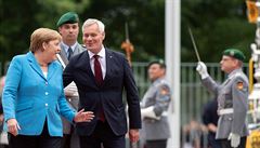 Angela Merkelová a finský premiér Antti Rinne v Berlín.