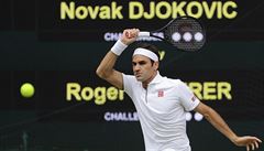 Roger Federer a jeho forhendový útok.
