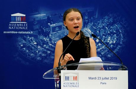 Aktivistka Greta Thurnbergová měla projev ve francouzském Národním shromáždění.