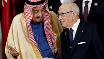Sadskoarabsk korunn princ Salman bin Abdulaziz mluv s tuniskm prezidentem...