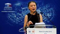 Aktivistka Greta Thurnbergov mla projev ve francouzskm Nrodnm shromdn.
