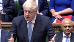 Nov zvolený premiér Velké Británie Boris Johnson pronesl svou první e v...