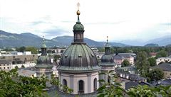 Výhled na Salzburg z podhradí.