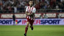 Olympiakos Pireus vs. Plzeň: Guilherme slaví první gól řeckého klubu.
