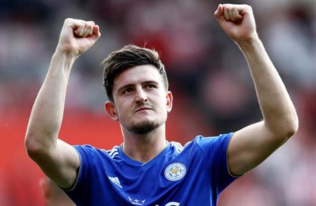 Harry Maguire v dresu Liek z Leicesteru.