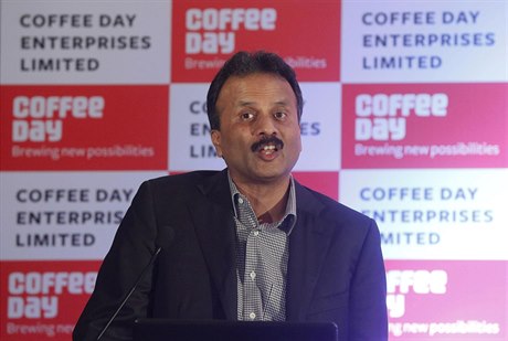 Zakladatel Café Coffee Day na konferenci v Bombaji v roce 2015.