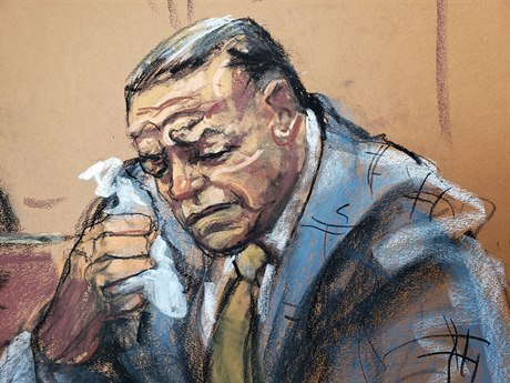 Cesar Sayoc na kresb od soudu.