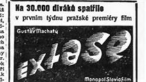 Prask premira filmu Extase v roce 1933.