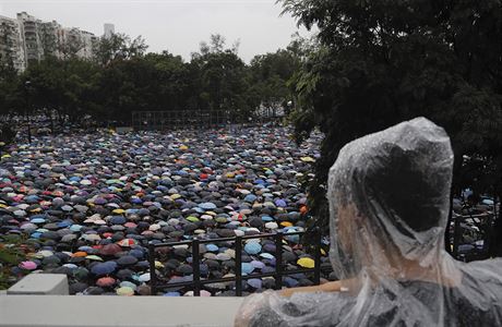 V hongkongském Victoria Parku se dnes navzdory deti sely desítky tisíc...
