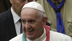 Pape Frantiek na setkání se skauty.