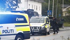 Policie na míst inu poblí norského hlavního msta Oslo.