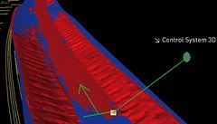 Kone�ný snímek vozovky.